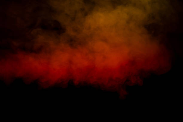 istock Orange and red steam on a black background. 1511779231