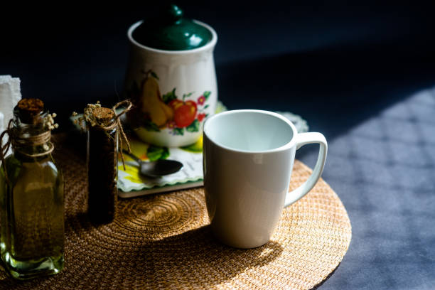 SERVED TABLE TO TAKE COFFEE IN A GOOD BREAKFAST