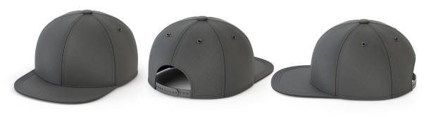 istock Black snap back mock up, blank hat template, isolated on white background. 1511828218