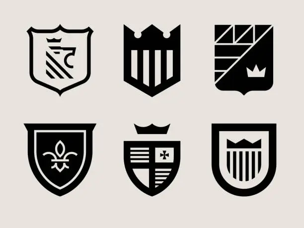 Vector illustration of Mid-century Modern Crest Icons