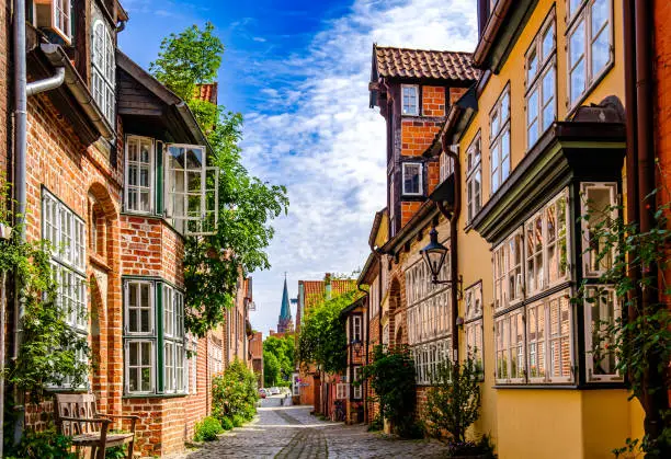 historic buildings at the old town of Lüneburg - germany - Niedersachsen