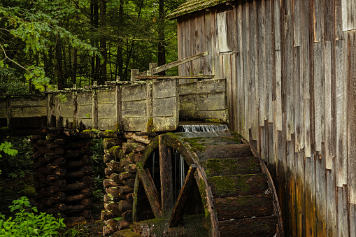 old wooden Cades Cove Historical Grist Mill