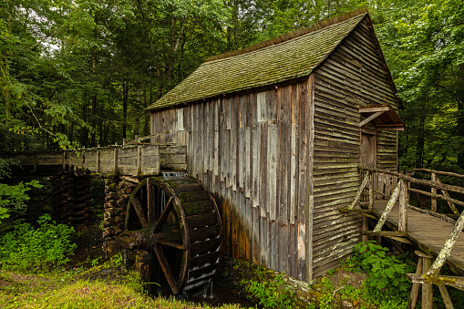 old wooden Cades Cove Historical Grist Mill