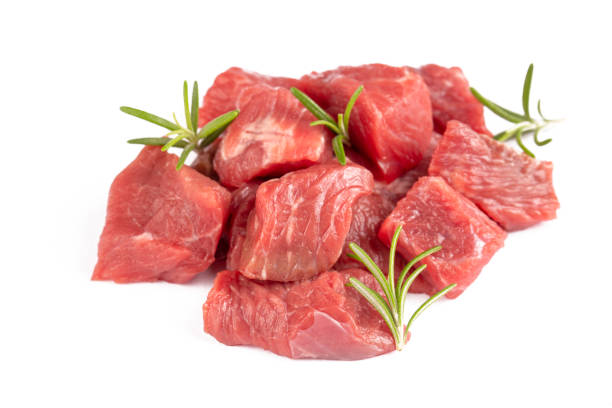 istock Heap of raw chopped beef isolated on white background 1511884928