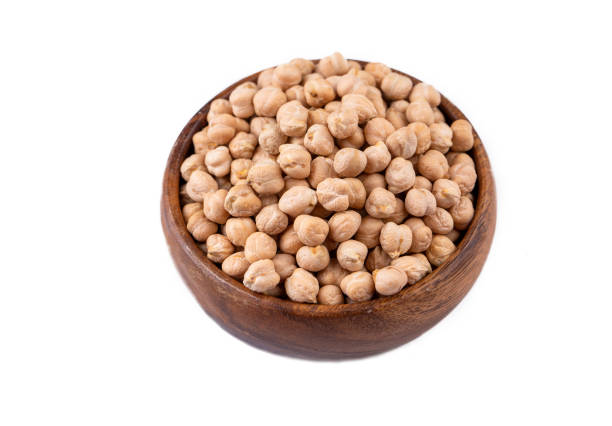 istock Raw dried chickpea on the white background 1511896031