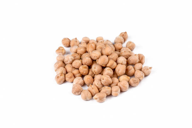 istock Raw dried chickpea on the white background 1511900765