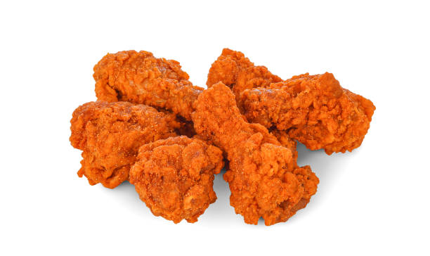 istock Fried spicy chicken isolated on white 1511934840