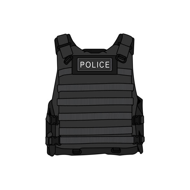 istock kids drawing Vector illustration police bulletproof vest flat cartoon isolated 1511940926