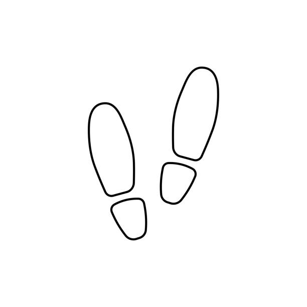 istock Hand drawn kids drawing Vector illustration Footprint shoes cartoon isolated 1511962930