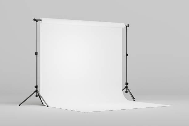 istock Photo studio interior with cyclorama canvas, side view. Mockup 1511987212