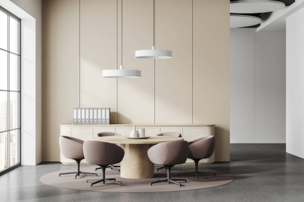 istock White and yellow meeting room interior 1511991227