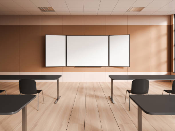 istock Beige school classroom interior with whiteboard 1511995665