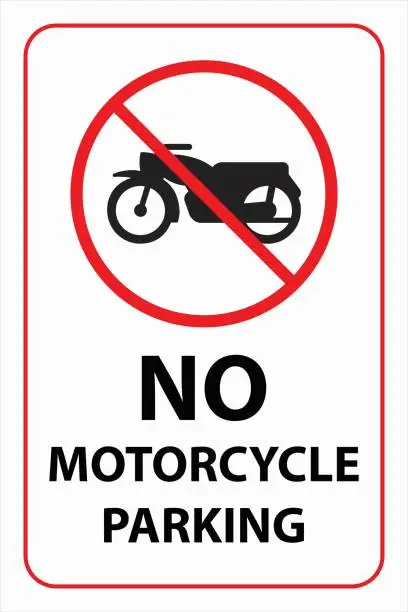 Vector illustration of Motorcycle parking is prohibited in this area