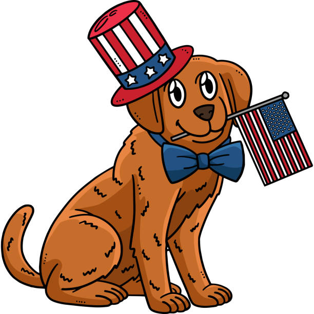 istock Patriotic Puppy Cartoon Colored Clipart 1512125426