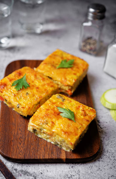 istock Zucchini carrot cheese bacon casserole slices 1512140259