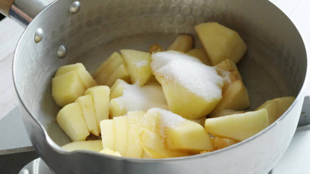 istock Fresh red apples in cooking 1512175683