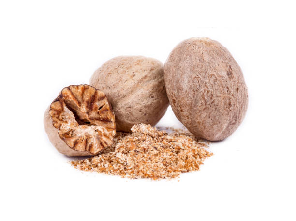 istock Nutmeg spice isolated on the white background 1512187258