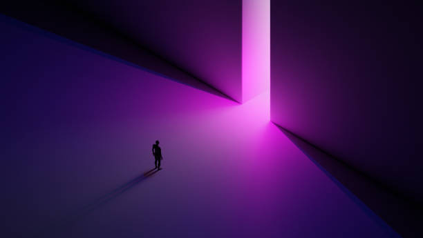 istock a Man stands in front of the pink light in the gate 1512187263