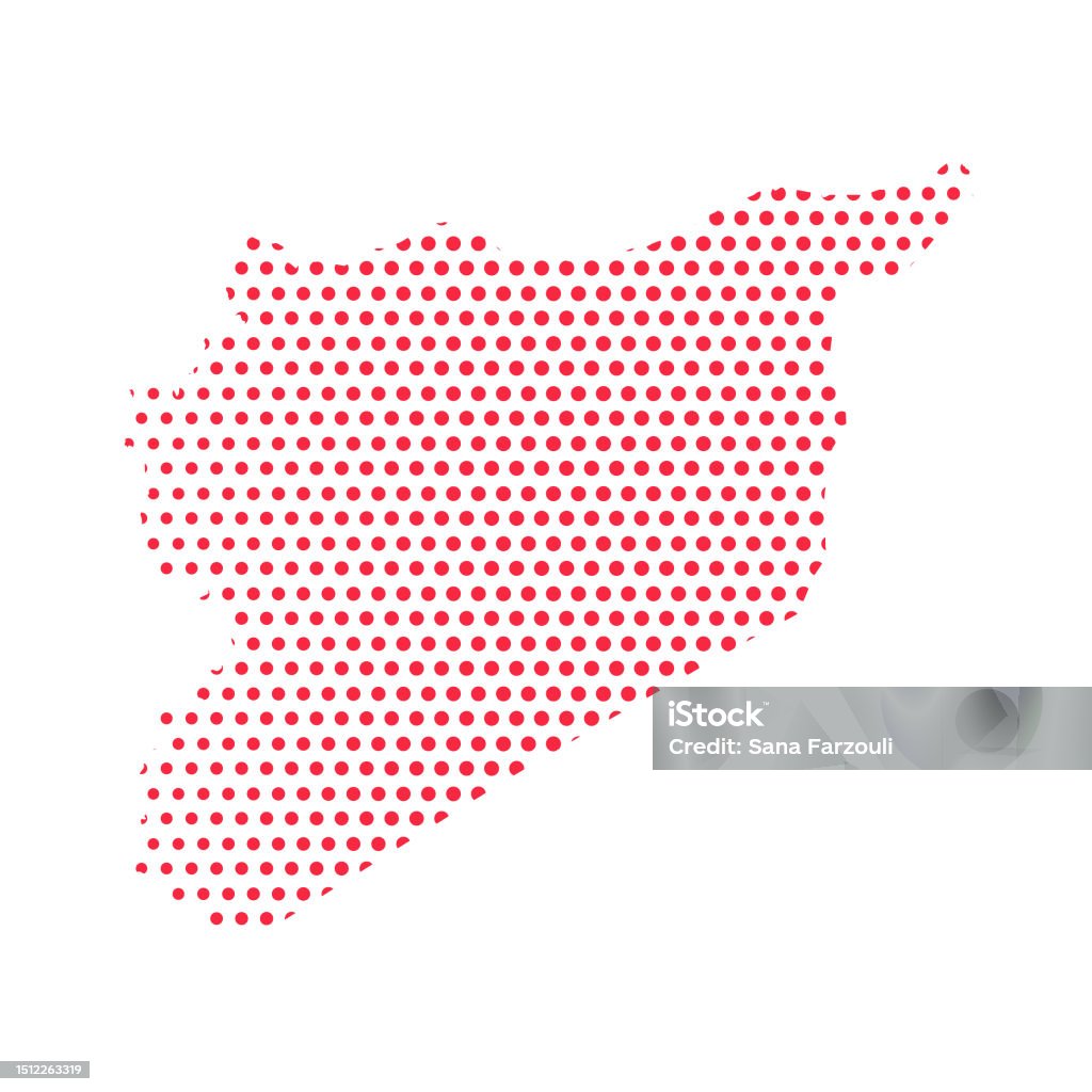 Syria Simple Design Vector Syria Dotted Map Illustration Stock Illustration - Download ...