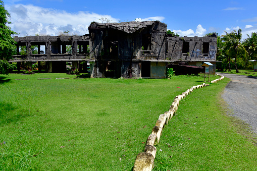 Yelch, Airai State, Babeldaob Island, Palau: bombed ruins of the Japanese Communications Center, Kaigun Sho - Palau was the center of the Japanese Administration during the South Seas Mandate.
