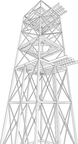 3D illustration of building structure