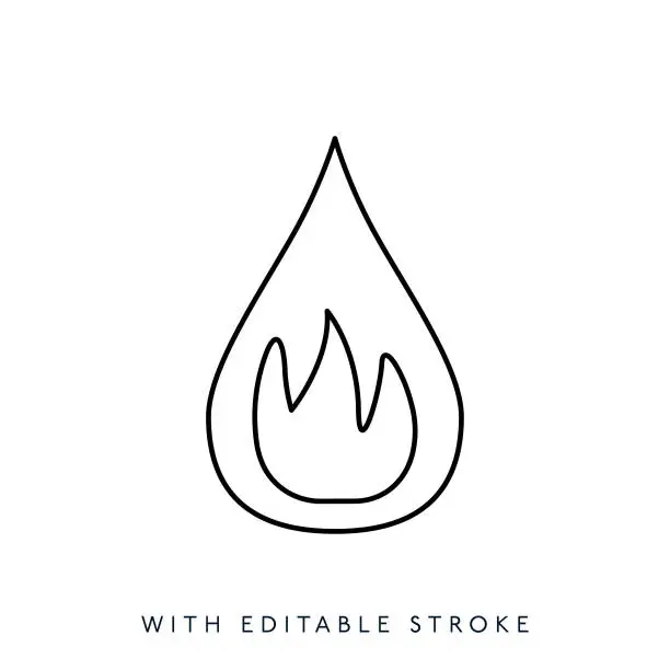 Vector illustration of Oil drop line icon Editable Stroke