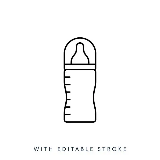 Vector illustration of Baby Bottle Line Icon.Editable Stroke