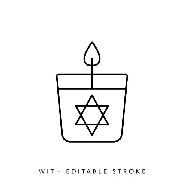 Vector illustration of Hanukkah Line IconEditable Stroke