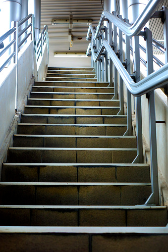 Empty staircase of public transportation building in Bangkok