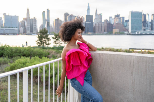 istock Young black woman in New York City 1512347322