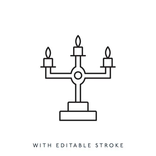 Vector illustration of Candlestick Line Icon Editable Stroke