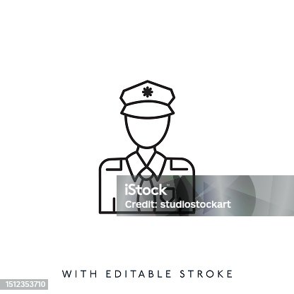istock Police line icon Editable Stroke 1512353710