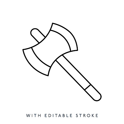 istock Ax line icon Editable Stroke 1512368490