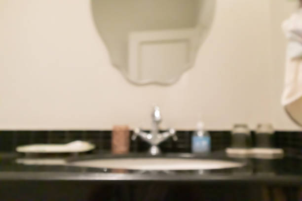 Interior of a luxurious bathroom, view of the sink and toilet