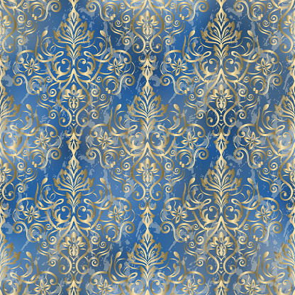 Seamless damask pattern for background or wallpaper design. Damask wallpaper.