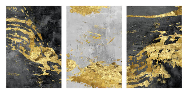 istock 3d wallpaper for wall frames. resin geode and abstract art, functional art, like watercolor geode painting  golden, black and gray marble background 1512523232
