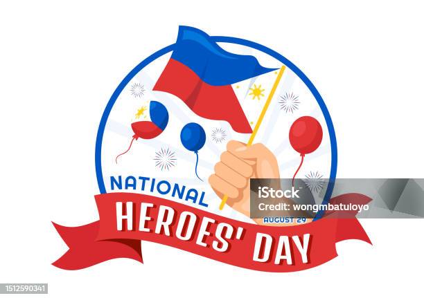 Selamat Filipina Ilustrasi Vektor Hari Pahlawan Nasional Dengan Bendera