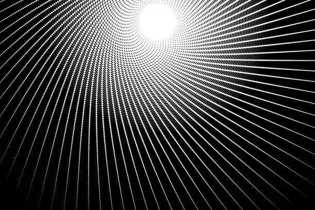 Vector illustration of Black hypnotic lines and dots background