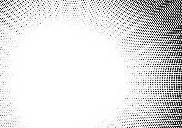 Vector illustration of Black Pop art comic halftone background dots