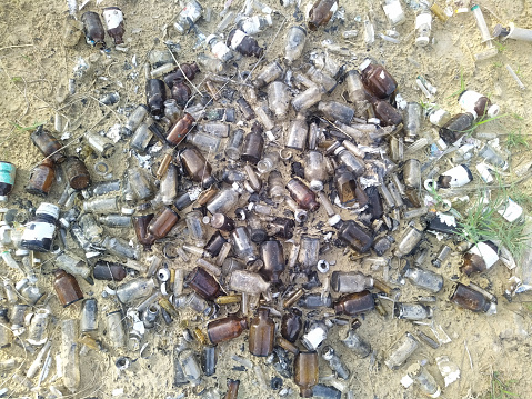 Madical waste found on sand dune.