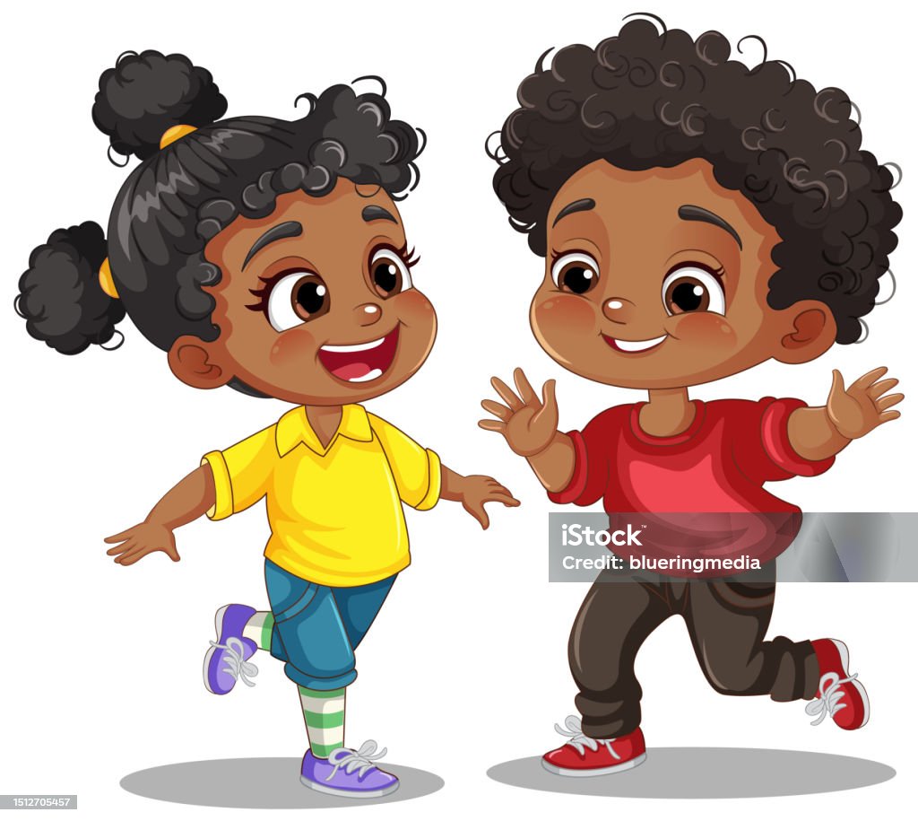 Differnet Races Dancing Together Kids Different Races Dancing Together Stock Illustration - Download ...