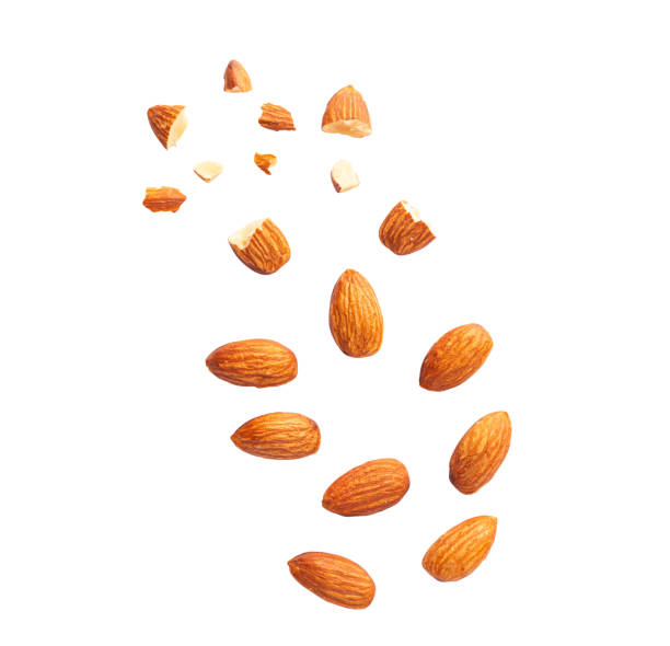 istock Top view Almonds isolated on a white background 1512808702
