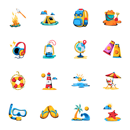 Add a splash of joy to your content with our animated summer icons set Our animated pack features lively designs that perfectly capture the spirit of the season, from sun-soaked beaches to refreshing tropical fruits and much more!