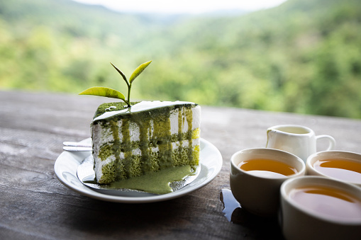 Matcha green tea cake, bars, brownie