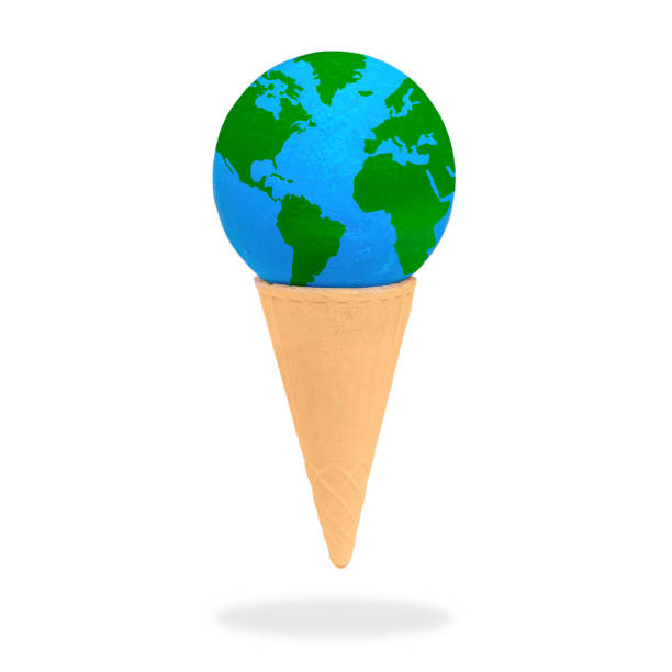 istock Globe in a Sweet Waffle Cone on White 1513039120