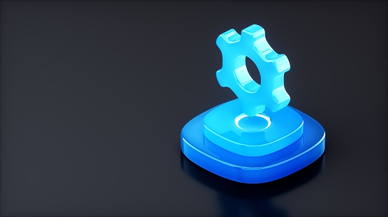 3D rendered blue icon