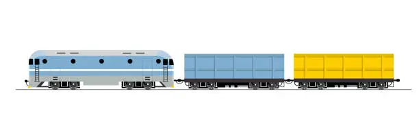 Vector illustration of Modern colorful locomotive vector concept