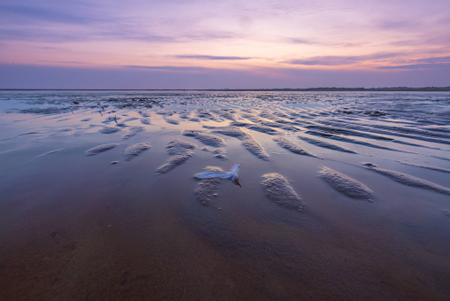 sunset at terschelling, world heritage site