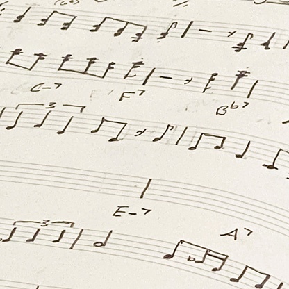Backgrounds of handwritten music notes (Notes and chord symbols)