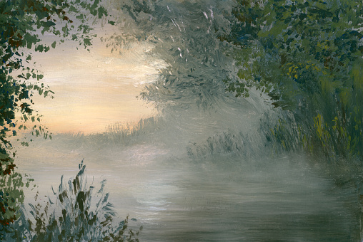 summer landscape, oil painting